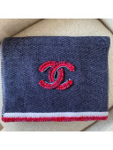 Chanel Cashmere Scarf AA6881 Navy Blue/Pink 2020