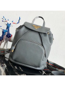 Prada Leather Backpack 1BZ035 Grey 2019