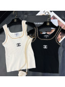 Chanel Chain Knit Vest White/Black 2022 031223