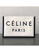 Celine Made in Large Clutch Pouch in Textile White/Black 2018