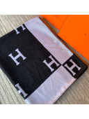 Hermes Classic Wool Cashmere Blanket 140x170cm Black 2020 02