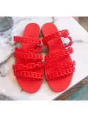  Hermes "Chaine d'Ancre" PVC Slipper Sandal Red 2020