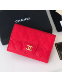 Chanel Grained Leather Classic Card Holder AP0214 Bright Red 2019
