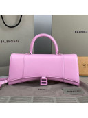 Balenciaga Hourglass Streched Top Handle Bag in Shiny Box Calfskin 92945 Lilac Pink 2021