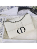 Dior 30 Montaigne CD Chain Bag in Grained Calfskin White 2020
