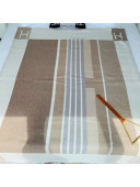Hermes Avalon Wool Cashmere Blanket 140x170cm Coffee Brown/Grey 2020 10