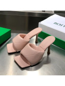 Bottega Veneta The Rubber Lido Quilted Lambskin Heel Sandals 9cm Pink 04 2021  
