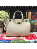 Gucci Zumi Grainy Leather Medium Top Handle Bag ‎564714 White 2019