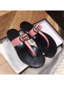 Gucci Leather Thong Sandal with Double G Pink 2020