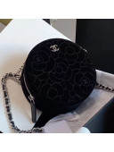 Chanel Camellia Velvet Clutch with Chain AP0118 Black 2020