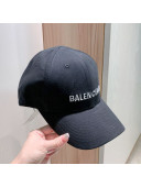 Balenciaga Logo Canvas Baseball Hat Black 2021 02