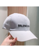Balenciaga Logo Canvas Baseball Hat White 2021 03