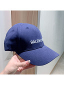 Balenciaga Logo Canvas Baseball Hat Blue 2021 04