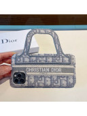 Dior Book Tote Shaped iPhone Case in Grey Oblique Canvas 2021
