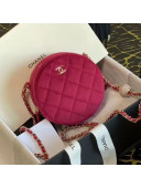 Chanel Velvet Round Clutch with Chain and Crystal Ball AP0245 Burgundy 2020
