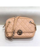 Chanel Grained Calfskin Round CC Metal Camera Bag AS6066 Apricot 2019