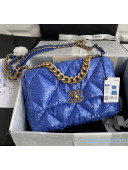 Chanel Sequins Chanel 19 Large Flap Bag AS1161 Blue 2020