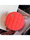 Chanel Velvet Round Clutch with Chain and Crystal Ball AP0245 Hot Pink 2020
