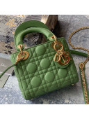 Dior Classic Lady Dior Lambskin Mini Bag Bright Green/Gold 2020