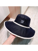 Chanel Canvas Wide Brim Bucket Hat Black 2021