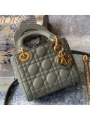 Dior Classic Lady Dior Lambskin Mini Bag Grey/Gold 2020