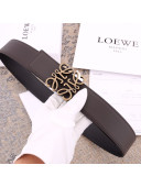 Loewe Calfskin Belt 3.8cm Dark Brown/Gold 2021