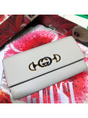 Gucci Zumi Grainy Leather Continental Wallet 573612 White