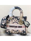 Dior Medium Lady D-Lite Bag in Multicolor Tie & Dior Embroidery M884 Beige 2020