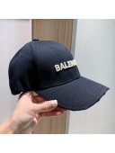 Balenciaga Logo Canvas Baseball Hat Black 2021 05