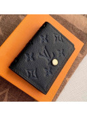 Louis Vuitton Monogram Empreinte Leather Business Card Holder M58456 Black 2019