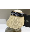 Chanel Straw Visor Hat with Chanel Band Beige 2021