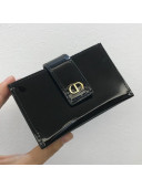 Dior 30 Montaigne CD 5-Gusset Card Holder in Black Patent Calfskin 2020