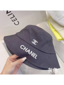 Chanel Canvas Bucket Hat Dark Gray 2021 122214