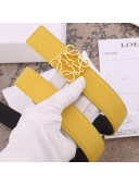Loewe Grained Calfskin Belt 3.2cm Yellow 2021