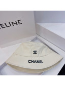 Chanel Canvas Bucket Hat Cream White 2021 122211