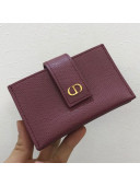 Dior 30 Montaigne CD 5-Gusset Card Holder in Purple Grained Calfskin 2020