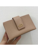 Dior 30 Montaigne CD 5-Gusset Card Holder in Nude Grained Calfskin 2020