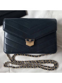 Chanel Chevron Calfskin Medal Wallet On Chain WOC Bag Deep Green 2018