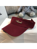 Chanel Canvas Visor Hat with Crystal CHANEL Burgundy 2021