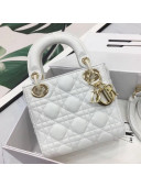 Dior Classic Lady Dior Lambskin Mini Bag White/Gold 2020