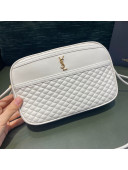 Saint Laurent Victoire Camera Bag in Quilted Calfskin 640990 White 2021