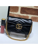 Gucci GG Marmont Matelassé Leather Chain Super Mini Bag 575161 Black 2019