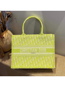 Dior Medium Book Tote Bag in Lime Green Oblique Embroidered Canvas 2021 M1286 