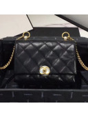 Chanel Quilted Leather Pearl Trim Small Flap Bag AS1170 Black 2019