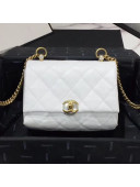 Chanel Quilted Leather Pearl Trim Small Flap Bag AS1170 White 2019