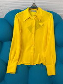 Prada Silk Shirt Yellow 2022 031234