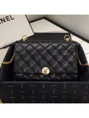 Chanel Quilted Leather Pearl Trim Medium Flap Bag AS1172 Black 2019