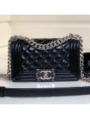 Chanel Vintage Quilted Leather Small Boy Flap Bag Black 2019