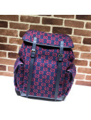 Gucci Large GG Wool Backpack 598182 Blue 2020