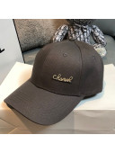 Chanel Canvas Baseball Hat with Crystal CHANEL Grey 2021